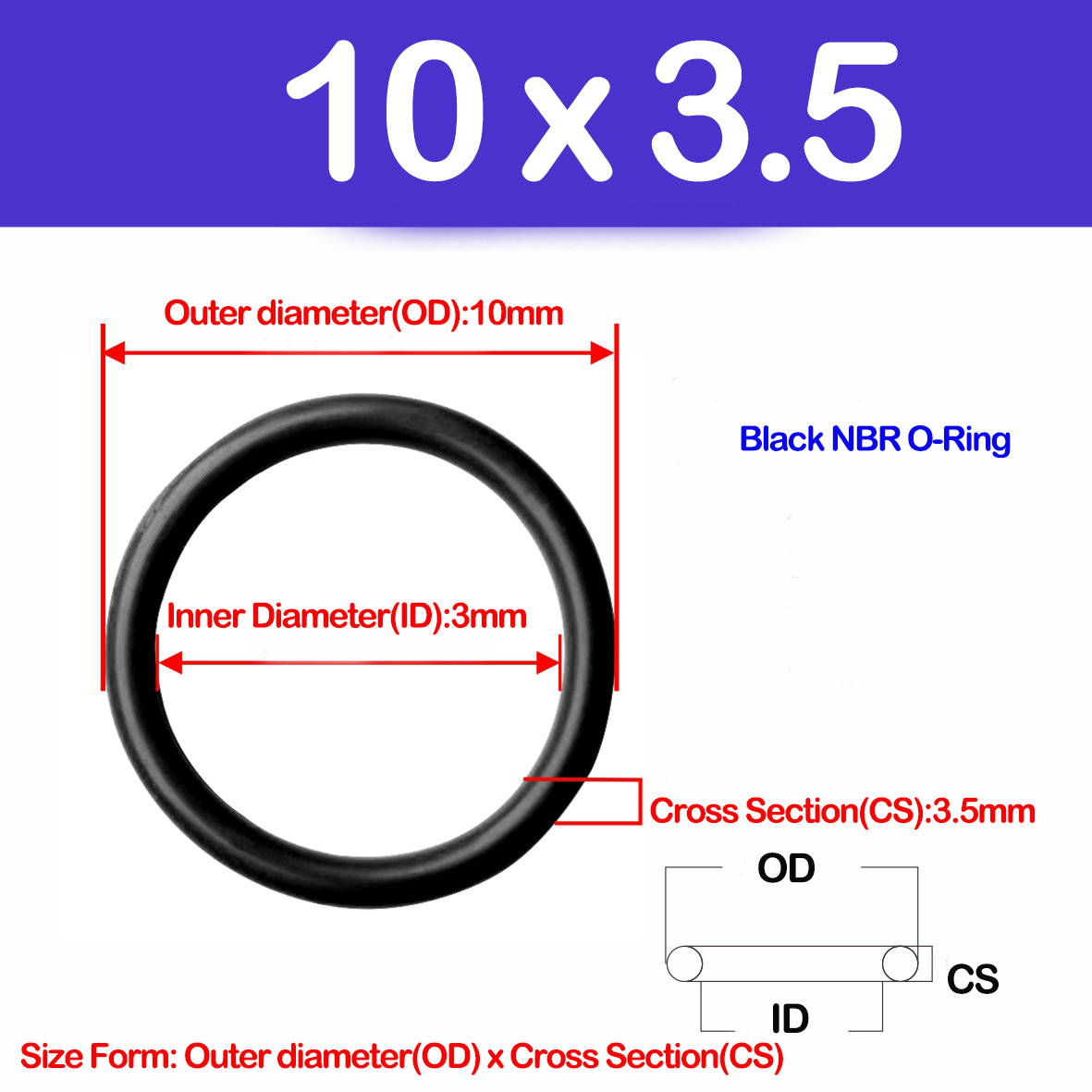 CS 3.5mm, NBR O Ring Afdichtin - Auto Repair Cs recensie en prijs